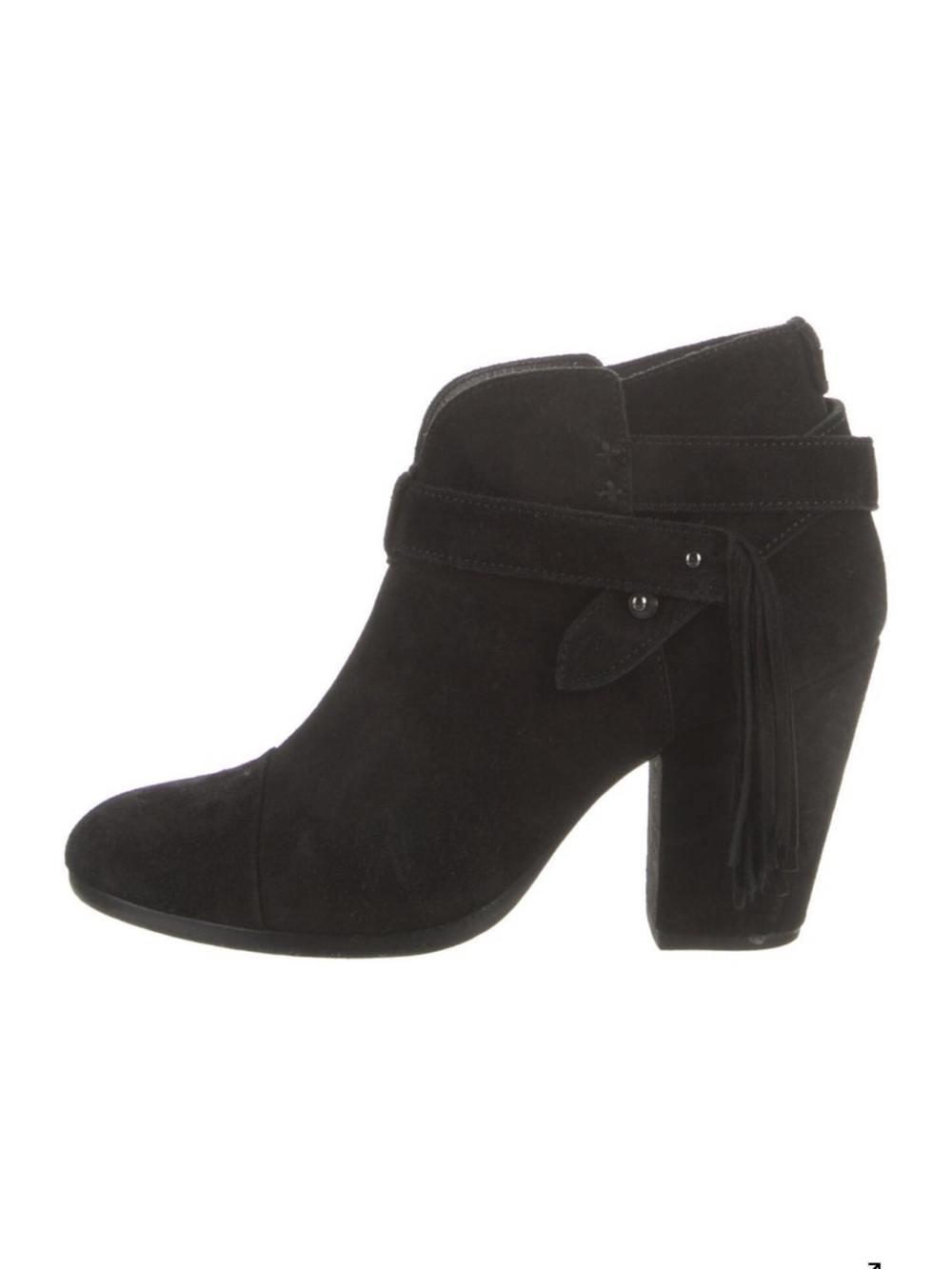 Rag & Bone black suede fringed boots
